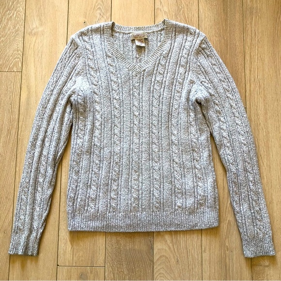 Northern Reflections Cotton Blend Cable Knit Sweater - Picture 1 of 8